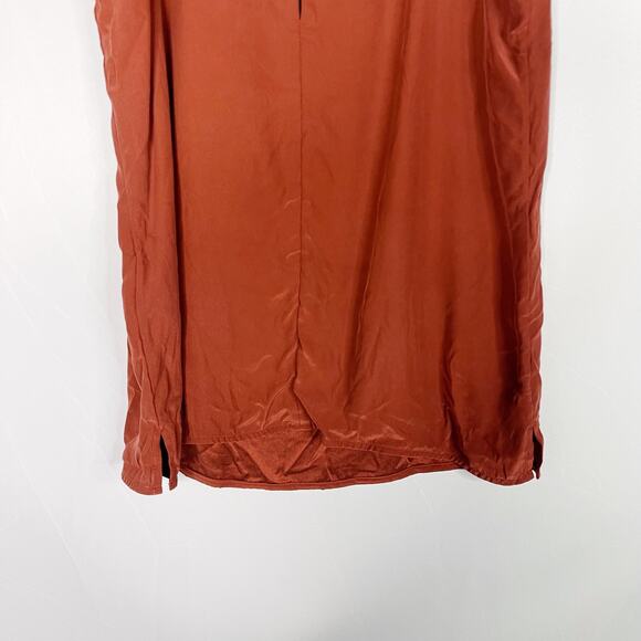 LK Bennett Silk Sally Sleeveless Blouse Tank Top US 4 Cinnamon Rust Orange - Picture 7 of 10
